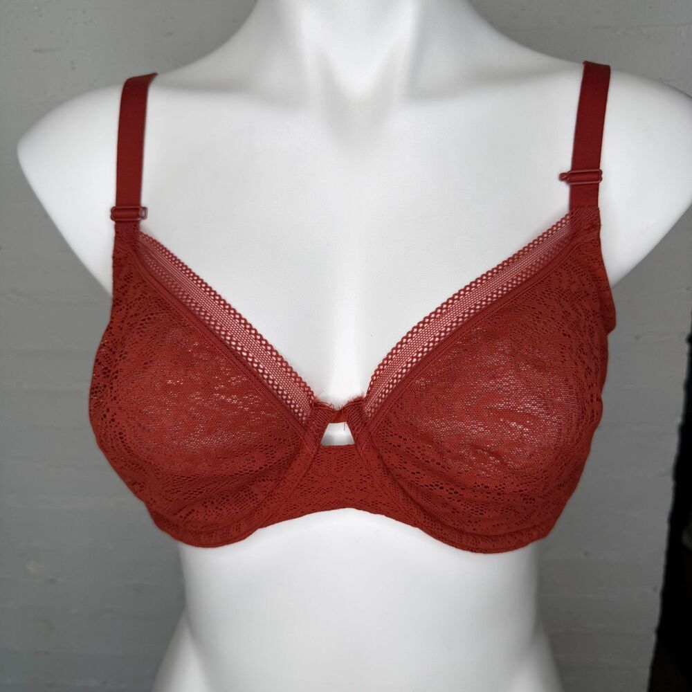 Soma Unlined Perfect Coverage Bra 38D Soft Girl Boho Romantic Coquette
